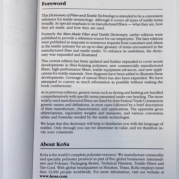 'Dictionary of Fiber & Textile Technology' (7th Edition) Paperback 0-9670071-0-0 - Picture 5 of 5